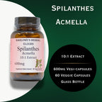 Spilanthes Acmella Extract | 600mg Per Capsule | Herbal Supplement for Natural Wellness & Balance | 60 Vegan Capsules | Stearate-Free, Glass Bottled for Freshness