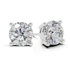 Belacqua 1/2 Carat Round Lab Grown Diamond Stud Earrings in 14K White Gold