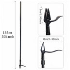 Vornilo All Black Stand Up Weed Puller 53 Inch Manual Weed Remover Tool Heavy Duty Metal Long Handle Root Removal Weeder with Reinforced Claw and Three Section Steel Shaft for Garden Lawn Yard Use