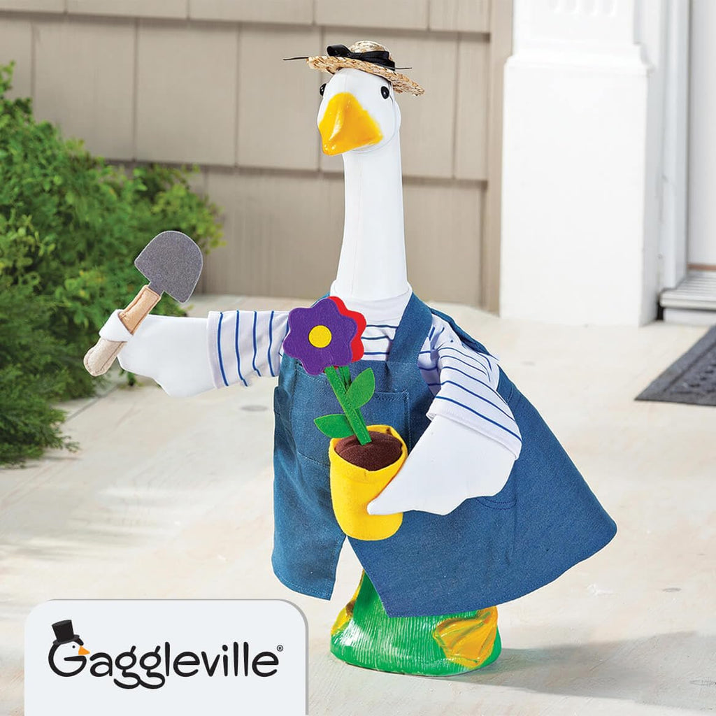 Gaggleville Gardener Goose Outfit, Fits Large 23" H Statue, by Fox