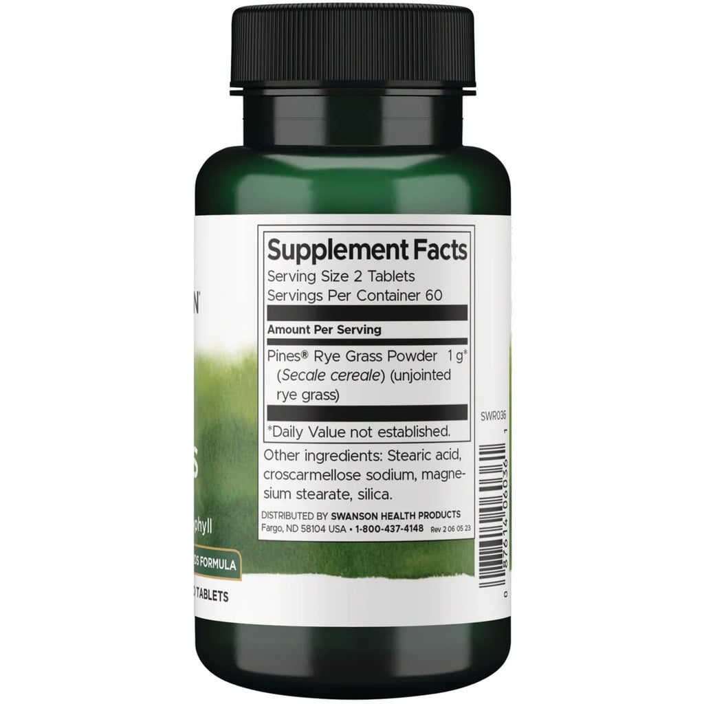 Swanson Rye Grass 500 mg 120 Tabs (2 Pack)