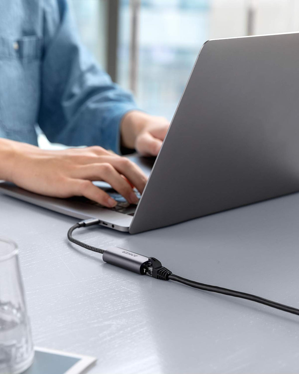 Anker USB C to Ethernet Adapter, Portable 1 Gbps Network Hub
