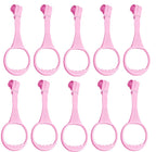 10pcs Walk Assistant Plastic Baby Crib Pull Rings for Baby Pull Up Rings Cot Hanging for Infant Toddler Practice Tool (Pink 10pcs)