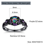 Womens Rings Size 8,Mystic Topaz Gemstone Promise Engagement Wedding Band