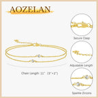 AOZELAN Gold Anklets for Women 14K Gold Ankle Bracelets for Women