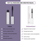 Rumi Cosmetiques VolumeCare+ Mascara For Mature Women - Extreme Length and Volume 2-in-1 Formula - No Clumps or Flaking, Long-Wearing, Hypoallergenic Mascara For Sensitive Eyes (Natural Black)
