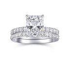 AONED Engagement Rings For Women Wedding Rings Fake Engagement Ring Set Promise Rings For Her 2 Carat 2CT Radiant Cubic Zirconia CZ Bridal Ring Sets Wedding Rings Cheap Band 2pcs, Size 8
