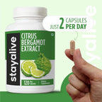 STAY ALIVE Citrus Bergamot Capsules 1000mg, 30:1 Super Extract with 50% Polyphenolic Flavanones, 120 Pills, Citrus Bioflavonoids Supplements for Women & Men | Non-GMO, Gluten-Free