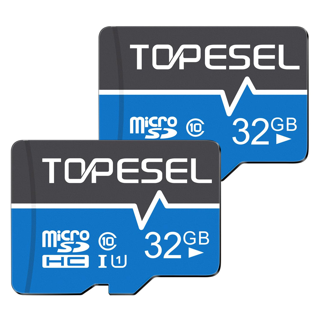TOPESEL 32GB(The Actual Usable Capacity is 28.8GB) Micro SD Card 2 Pack Memory Cards MicroSDHC UHS-I TF Card Class 10(32GB 2Pack)