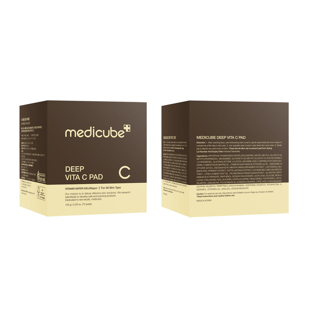 medicube Toner Pads Deep Vita C Facial Toner Pad for Uneven Skin Tone Care