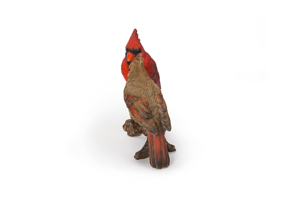 HI-LINE Gift Cardinal Couple on Stump Garden Statue, Multicolor