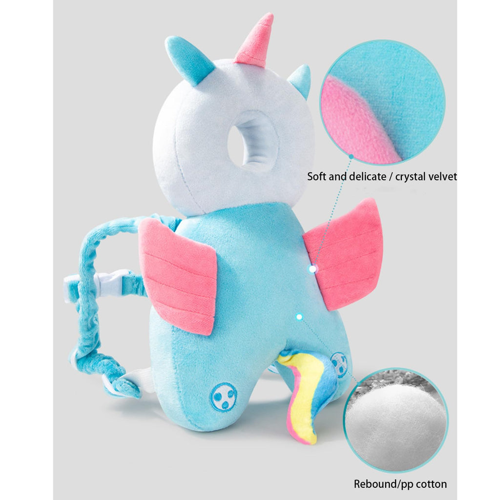 Baby Walker Head Protector Toddler Adjustable Baby Head Protection Backpack Wear Safety Pad (Yellow Elk)