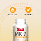 Jarrow Formulas MK-7 180 mcg - Bioactive Form of Vitamin K2-30 Servings (Softgels) - for Bone & Cardiovascular Health - Vitamin K2 MK-7 Dietary Supplement - Gluten Free