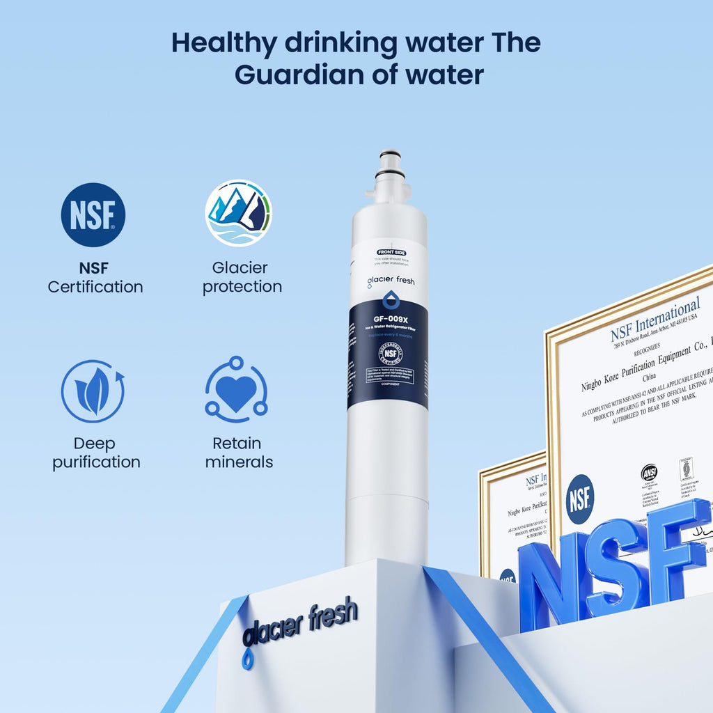 GLACIER FRESH Replacement for RPWFE, RPWF (Built-in CHIP) Refrigerator Water Filter, Compatible with GFE28GYNFS, GFE28GELDS, PFE28KELDS, PFE28KYNFS, GFD28GELDS, PWE23KELDS, PWE23KMKES, 1 Pack