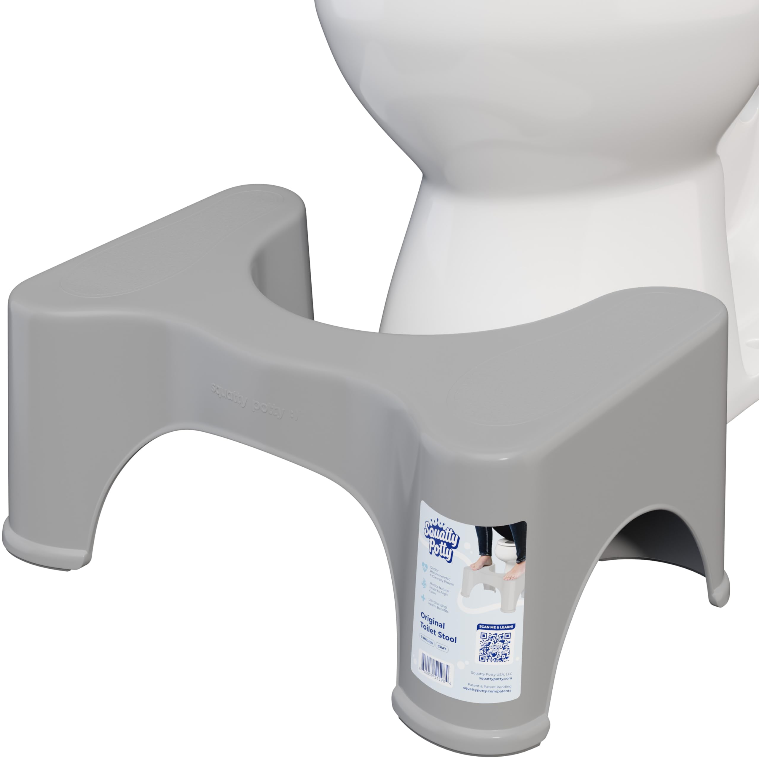 Squatty Potty The Original Bathroom Toilet Stool Height, Grey, 9 Inch