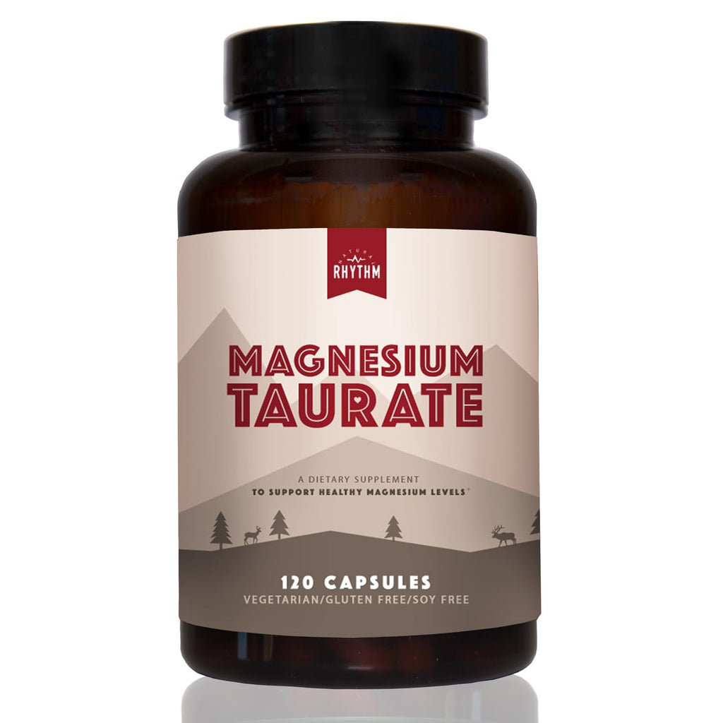 Magnesium Taurate 750mg (150mg Elemental Magnesium) – 120 Vegetarian Capsules – High-Absorption Magnesium Taurate Supplement for Heart, Muscle, and Nerve Support – Non-GMO, Gluten-Free, Made in USA