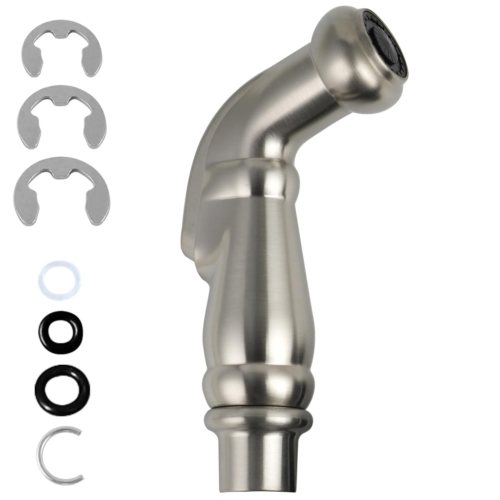 Hygie Rinse Universal Sink Sprayer Attachment for Kitchen Faucet, Kitchen Side Sprayer Head Compatible with Delta, Moen, Kohler and Other OEM Brands Pull Out Spray Head, Brushed Nickel, Classic Design