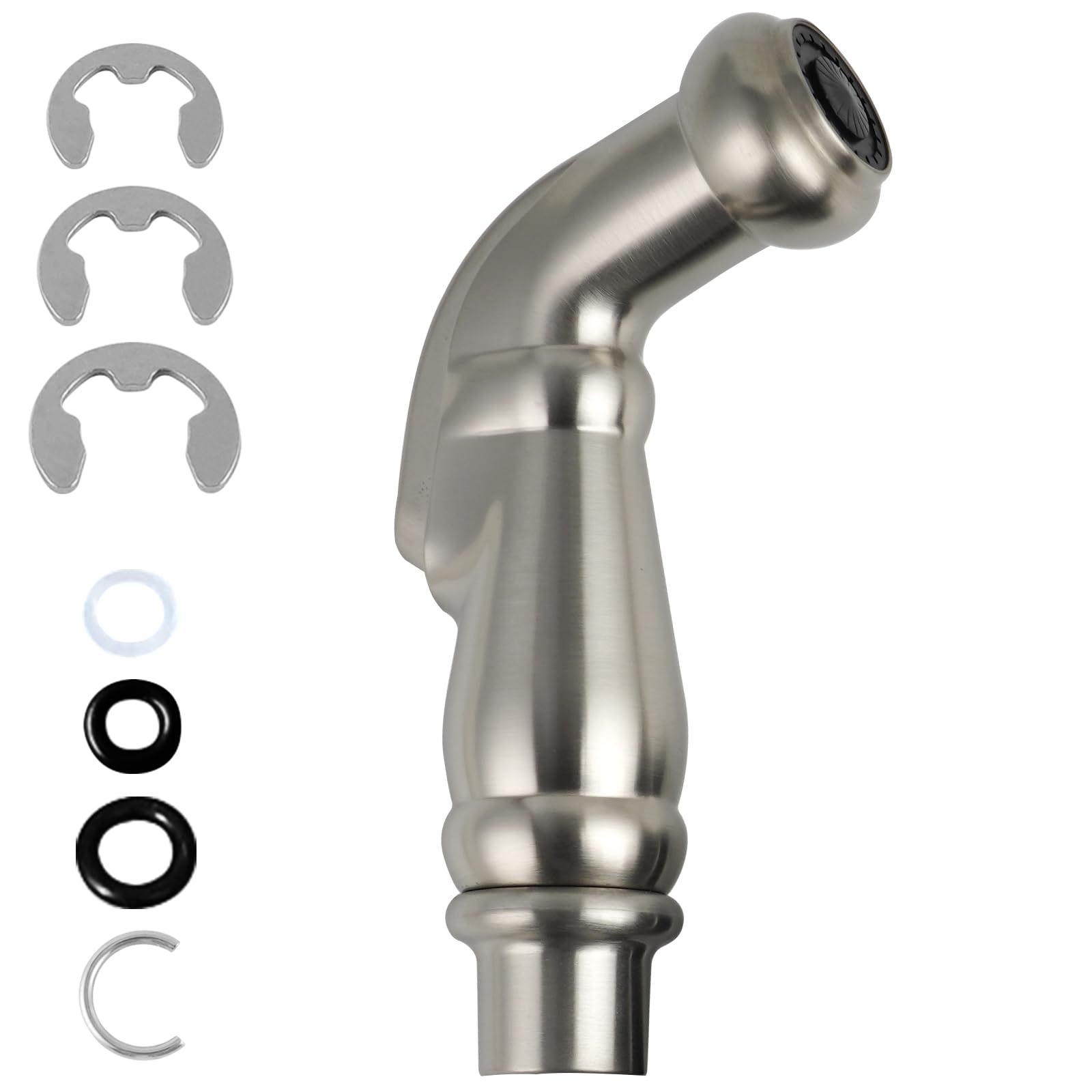 Hygie Rinse Universal Sink Sprayer Attachment for Kitchen Faucet, Kitchen Side Sprayer Head Compatible with Delta, Moen, Kohler and Other OEM Brands Pull Out Spray Head, Brushed Nickel, Classic Design