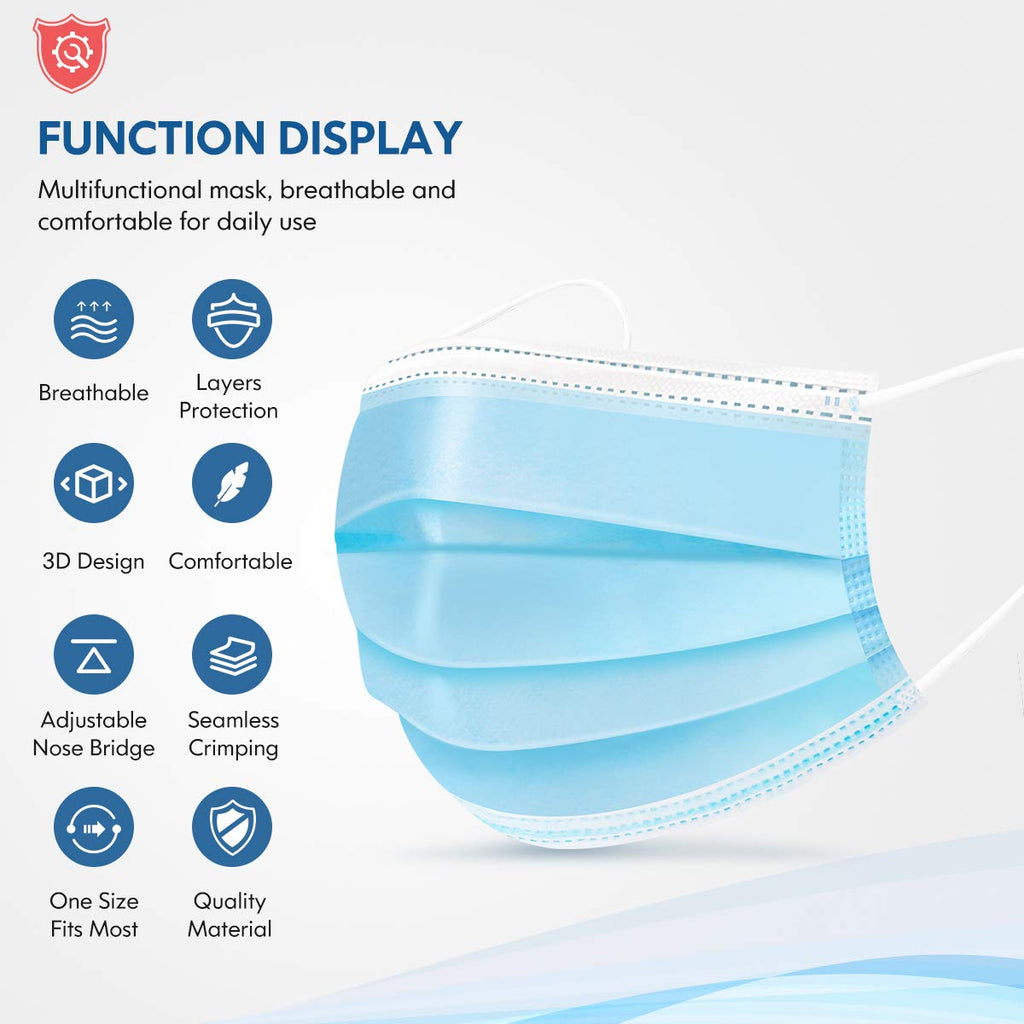 Disposable Face Mask Adult Multicolor Face Masks with Ear Loop 50 Pack