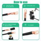 Twidec/180PCS Battery Cable Ends AWG 2 4 6 8 10 12 14 16 Gauge Copper Cable Wire Lugs,Ring Terminals Connectors,Copper Ring Terminals Connectors with Heat Shrink N-105-180PCS
