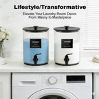 Glass Laundry Detergent Dispenser for Laundry Room Organization-2 Black