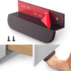 RVPEKUPE 4-Pack Under Cabinet Foot Pull with Adhesive and Screws, Hands Free Toe Foot Pull Opener for Kitchen Trash Cabinet Drawer, 4 Inch (Matte Black)