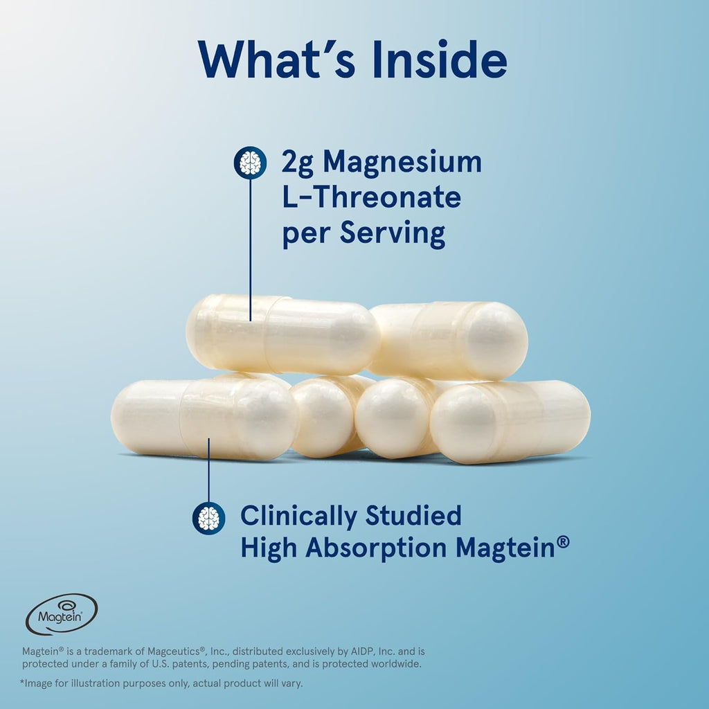 Jarrow Formulas MagMind - 90 Capsules - Includes Magnesium L-Threonate (Magtein) - Supports Brain Health & Function - 30 Servings (Pack of 2)