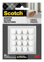 Scotch White Adhesive Bumper Pads 40 PCS, Self-Stick Rubber Pads 3/8" Round, Cabinet Door Rubber Bumpers, Designed to Protect Cabinets and Drawers, Sound Dampening, White (BP959-40NA)