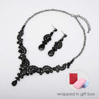 CSY Elegant Costume Jewelry Sets for Wedding Party Prom (Black)