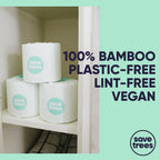 Save Trees Bamboo Toilet Paper - 12 Rolls Of Organic Toilet Paper, 3-ply, 300 Sheets Per Roll - PFAS Free, FSC Certified, Plastic Free, Vegan & Chemical Free Bamboo TP