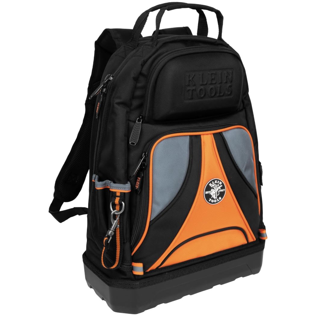Klein Tools 55421BP-14 Tool Backpack, Heavy Duty Tradesman Pro Tool Bag Organizer with 39 Pockets, Molded Bottom