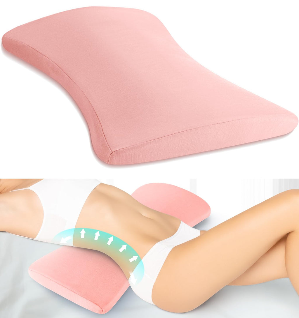 vamorry Poufs Lumbar Support Pillow for Bed Relief Back Pain: Lower Back Pillow for Sleeping - Memory Foam Waist Pillow - Back Wedge Bolster Pillow for Side, Back&Stomach Sleepers - Bed Rest Pillow