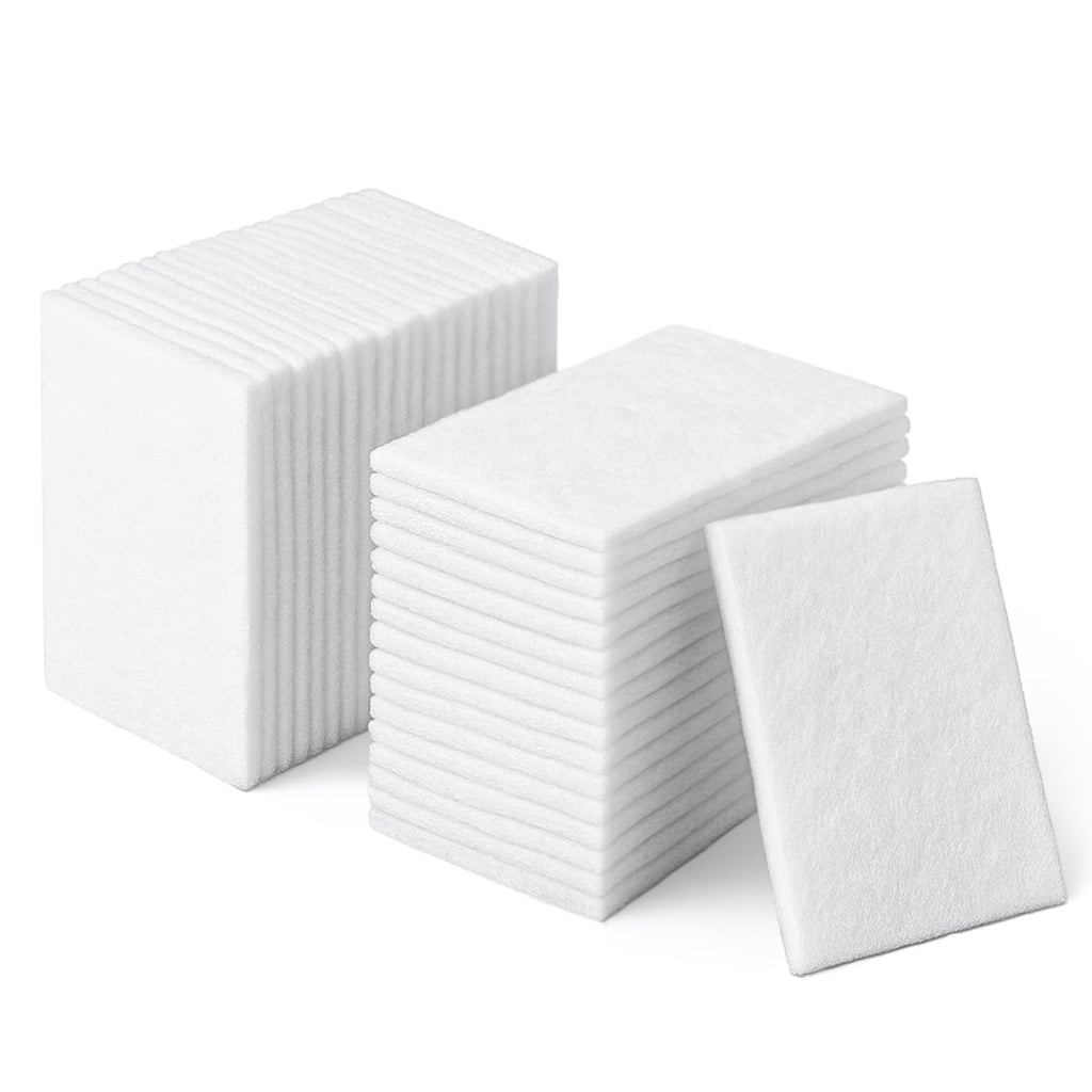 40 PCS White Non Woven Pads, Light Duty Scouring Pad, Abrasive Surface Scrubber, Non Scratch Scrubbing Pad, Multi Scouring Sponge for Home Workshop Cleaning Polishing(4 x 6 Inch)