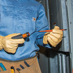 Klein Tools 32293 Insulated Screwdriver, 2-in-1 Screwdriver Set with Flip Blade, #2 Phillips and1/4-Inch Slotted Tips, Double-Ended Blades