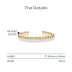 PAVOI Chunky Twisted Braided Bangle Bracelet, 14K Gold Plated, Yellow Gold