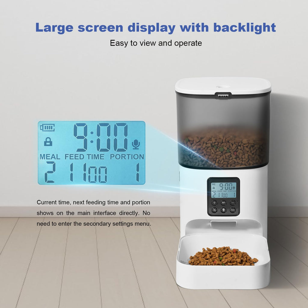 ANDOLL HOME Automatic Cat Feeder,4L Timed Cat＆Dog Dry Food Dispenser