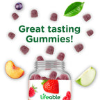 Lifeable Vitamin B6 Gummies | 100mg | Great Tasting VIT B6 Supplement | Vegan B6 Vitamins for Nerve Support Supplement | Vitamin B 6 for Adults, Men, Women | 60 Gummies (Pack of 2)