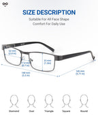 JOLISU 3PCS Blue Light Glasses Men - Bluelight Blocking Computer Metal Thin Frame For Mens/Women