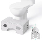 WBKATN Foldable Toilet Stool Squat, 7 Inch Healthy Squatting Potty for Adults with Anti-Slip Feet, Portable Travel Poop Stool Adult, Lightweight & Easy Storage Bathroom Toilet Step Stool, Gray