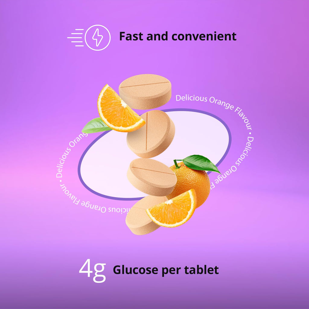 Dex4 Glucose Tablets, Orange, 12-Pack of Dex4 Tubes, 10 Tablets in Each Tube, Each Tablet Contains 4g of Fast-Acting Carbs