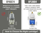 RP46074 Compatible with Delta 13/14 Series Bath Tub Shower Faucet Single Handle Universal MultiChoice Rough-in Valve Monitor Cartridge Repair Assembly Plumbing Parts