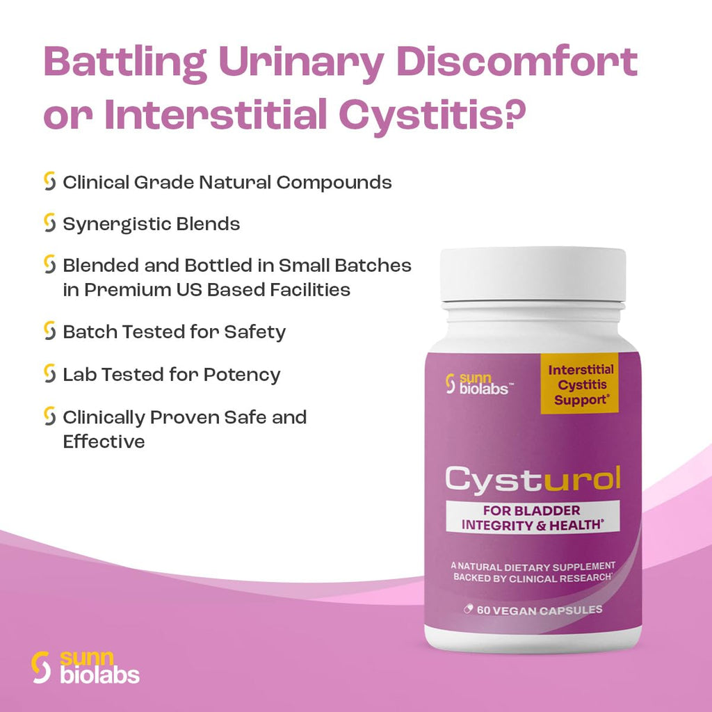 CYSTUROL® Bladder Support Supplement for Interstitial Cystitis (IC), Bladder Pain & Urinary Tract Health | Clinically Studied Formula for BLADDER INFLAMATION, UTI, Mast Cell Support & Urinary Urgency