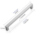 Ravinte 32 Pack 7-1/2 Inch Square Cabinet Handles Satin Nickel Pulls Brushed Nickel Drawer Pulls Kitchen Cupboard Hardware for Cabinets Cupboard Drawer Handles
