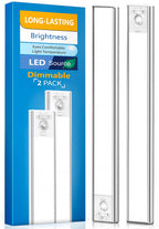 Under Cabinet Lighting, LED Motion Sensor Light Indoor, 2200mAh USB Rechargeable Closet Lights Battery Operated, Stick On Magnetic Wireless Dimmable Under Counter Lights for Kitchen(2 Pack)