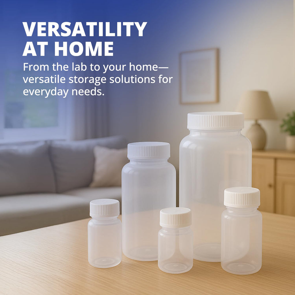 United Scientific™ Sample Bottles with Lids, Polypropylene, 250ml, 12-Pack