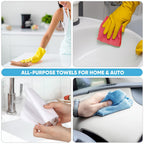 AIDEA Microfiber Cleaning Cloth 165 Sheets 3 Roll, Microfiber Towels for Cars, Shop Rags Washable, Cleaning Rags Reusable Paper Towels for Automotive, Mechanic, Workshops, House,11×9", Coffee