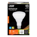 Feit Electric BR30 LED Light Bulb, 65W Equivalent, Dimmable, 650 Lumens, E26 Standard Base, 2700K Soft White, 90 CRI, Recessed Can Light Bulbs, 22-Year Lifetime, BR30DM/927CA/4, 4 Pack