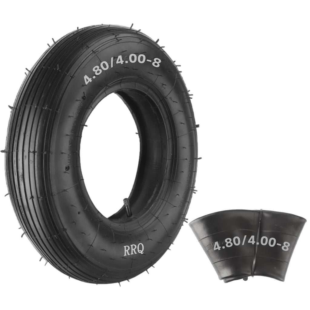 RRQ (1-Set) 4.80/4.00-8" Tire and Inner Tube Set, Fit 4.00-8 Pneumatic Tire