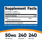 Nutricost DHEA 50mg, 240 Capsules - Gluten Free, Soy Free, Non-GMO, Supplement