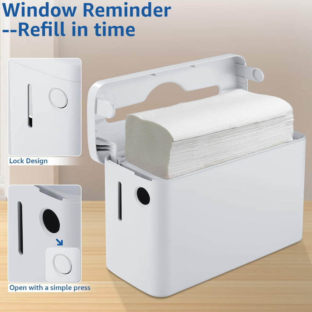 Pollock Paper Towel Dispenser Holder Countertop Commercial,White-L